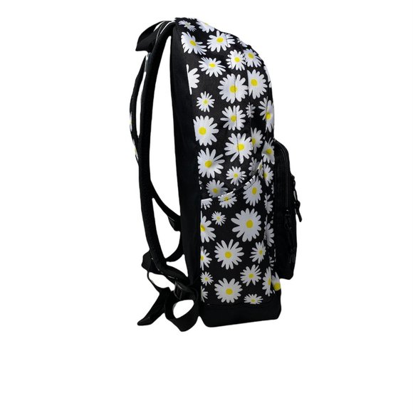 Converse Women's 10019901-A04 Go 2 Daisy Print Black White Flowers Logo Backpack - Picture 3 of 6